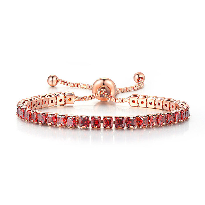 Fashion Geometric Copper Inlaid Zircon Bracelets