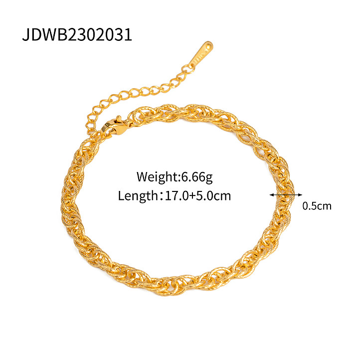 INS Style Simple Style Solid Color Stainless Steel Plating 18K Gold Plated Bracelets Necklace