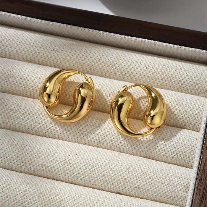 1 Paar moderne Ohrringe mit geometrischer Beschichtung aus Kupfer mit 18-Karat-Vergoldung