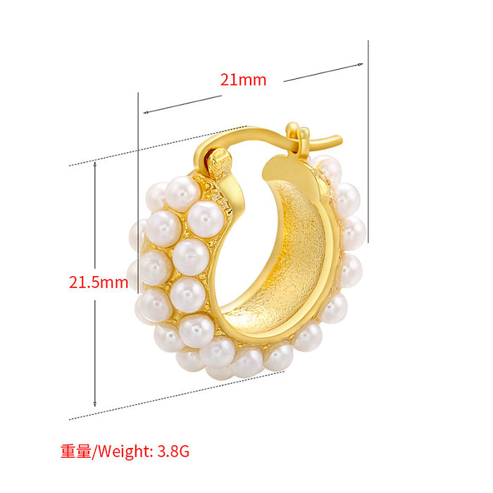 Pearl Earrings 18k Gold-plated Copper Color-preserving Ear Buckles