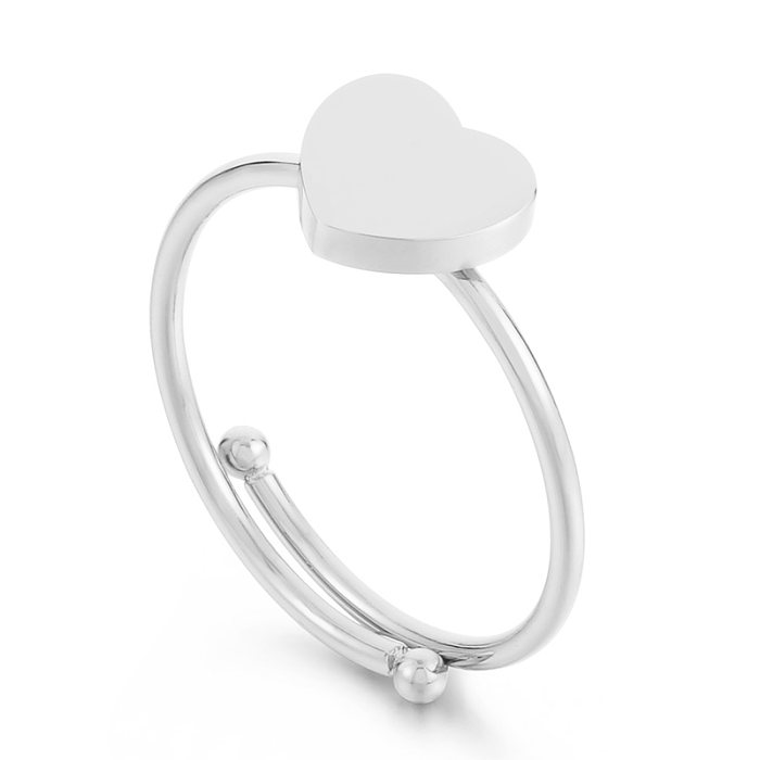 Anéis de chapeamento de aço de titânio em formato de coração de estilo simples