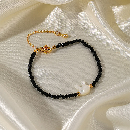 Bracelets de perles en cuivre de couleur unie de style simple