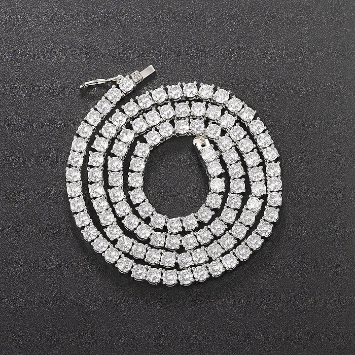 Modische runde Kupfer-Inlay-Zirkon-Unisex-Armband-Halskette, 1 Stück
