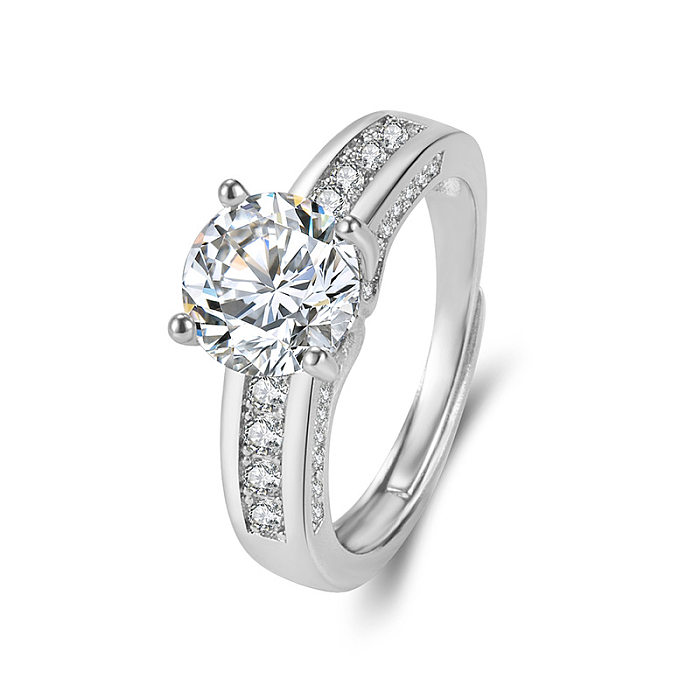Vier-Klauen-Ring, ewiger Simulationsdiamant, Hochzeit, modischer Ringschmuck mit Mikroeinlage