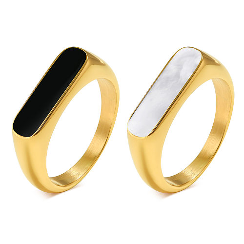 Simple Style Geometric Stainless Steel Plating Gold Plated Rings