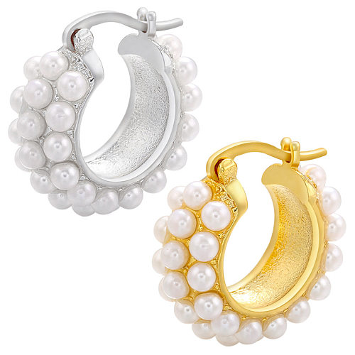 Pearl Earrings 18k Gold-plated Copper Color-preserving Ear Buckles
