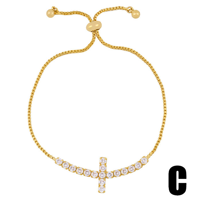 Bracelet New Crystal Bracelet Cross Peach Heart Love Bracelet Wholesale jewelry