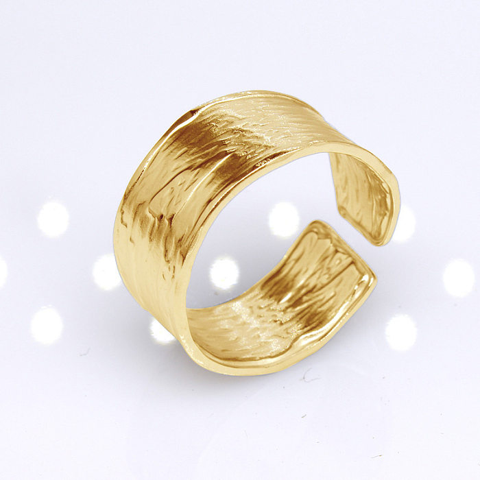 Retro Round Titanium Steel Plating Open Ring 1 Piece