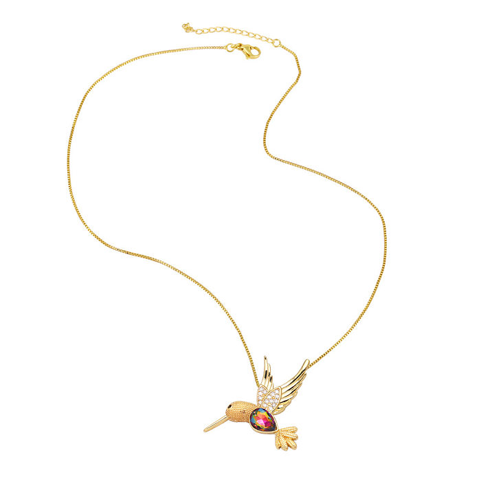 Zircon Simple Creative Niche Luxury Animal Pendant Bird Copper Necklace