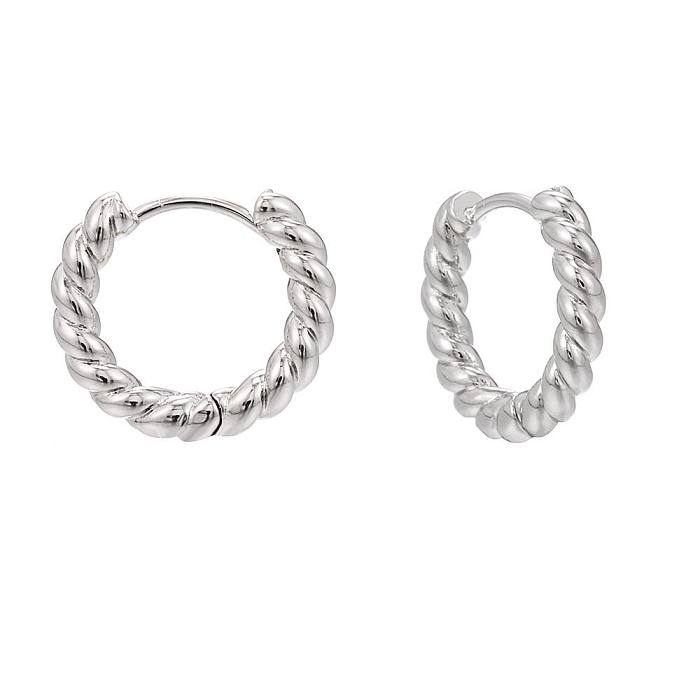 Retro C-shaped Twist Copper Earrings Wholesale jewelry