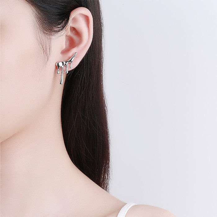 Fashion Water Droplets Copper Plating Drop Earrings Ear Studs 1 Pair