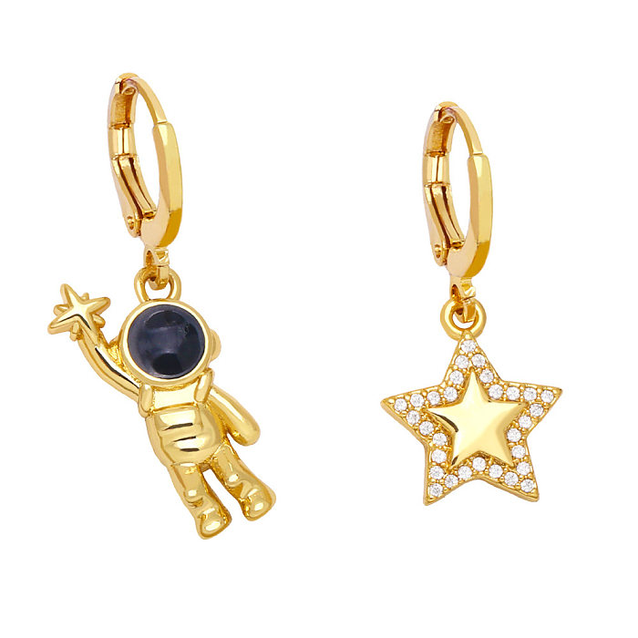 Fashion Astronaut Pendent Earrings Europe And The United States Asymmetric Earrings