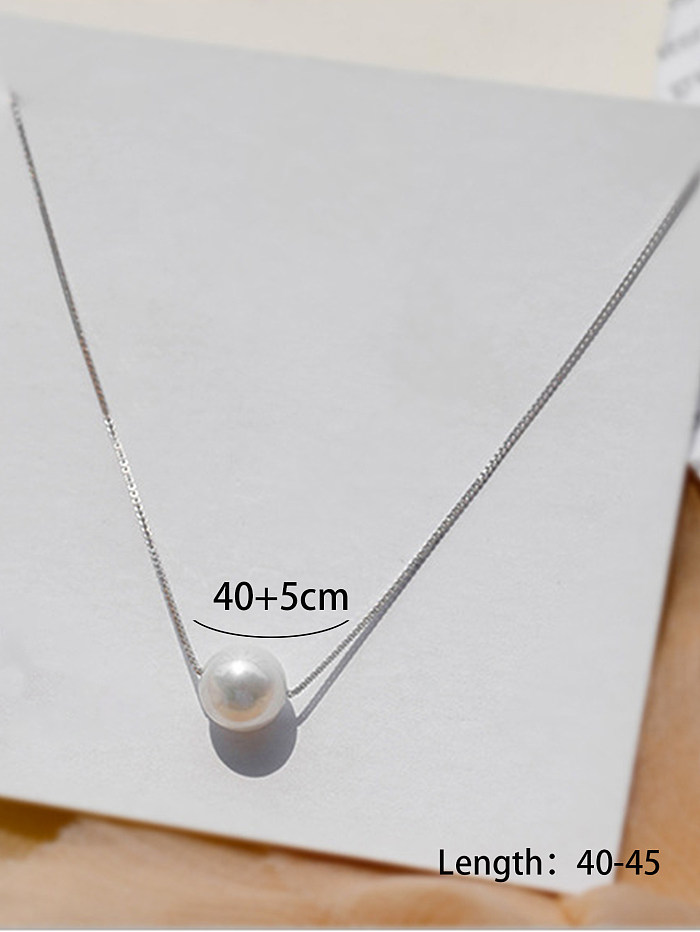 1 Piece Fashion Round Freshwater Pearl Copper Plating Necklace