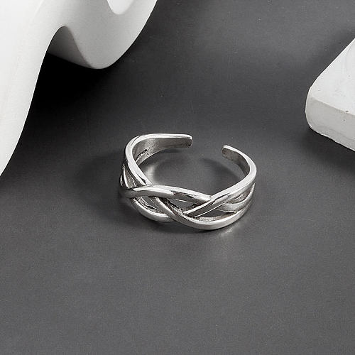 Simple Style Solid Color Copper Inlay Zircon Rings