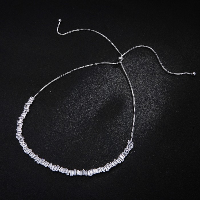 Unregelmäßige Kupfer-Zirkon-Halskette im einfachen Stil in großen Mengen