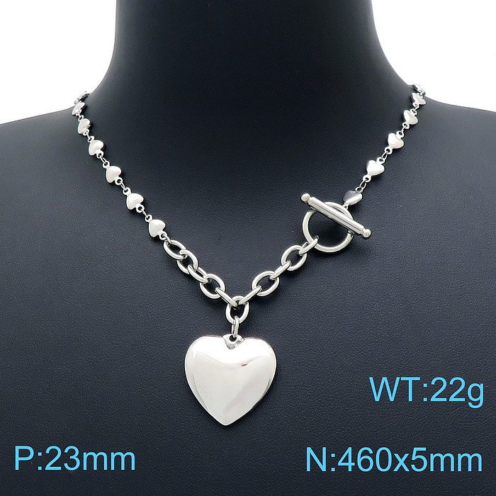 Europeu e americano ot fivela coração colar pulseira em forma de coração o-cadeia terno de aço inoxidável