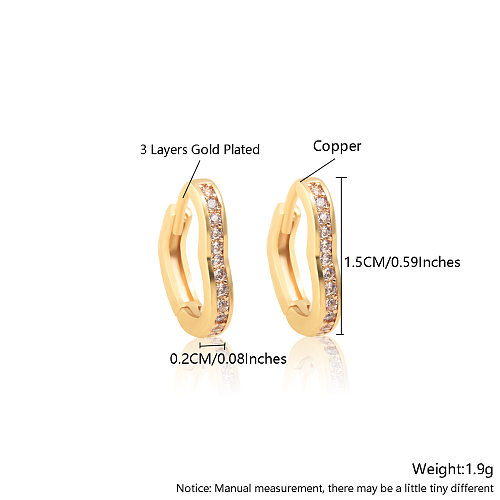 1 Paar Pendler-Ohrringe aus Kupfer mit Intarsien in Herzform