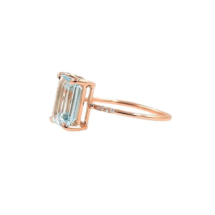 Retro Solid Color Inladid Zircon Copper Ring Wholesale jewelry