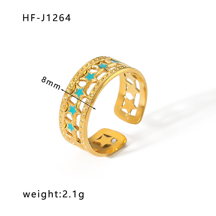 Ethnic Style Streetwear Geometric Stainless Steel Plating Open Ring