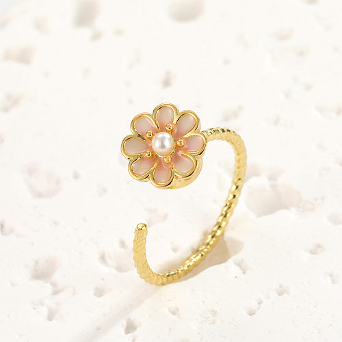 As pérolas artificiais de cobre doce da flor abrem o anel a granel