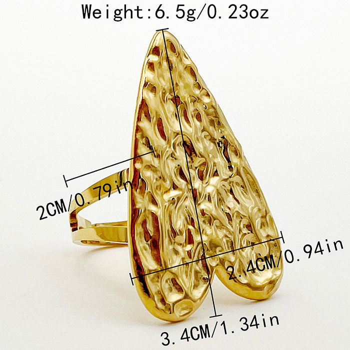 Exaggerated Sexy Heart Shape Stainless Steel Plating Gold Plated Open Rings