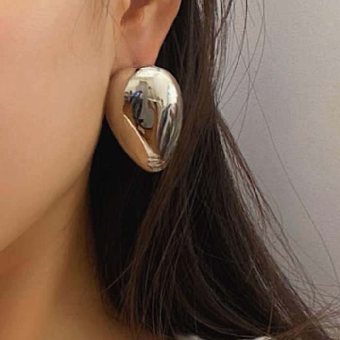 1 par de brincos de orelha de cobre com revestimento geométrico estilo clássico