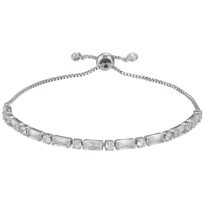New Zircon Bracelet Square Round Adjustable Pull Bracelet Jewelry Accessories