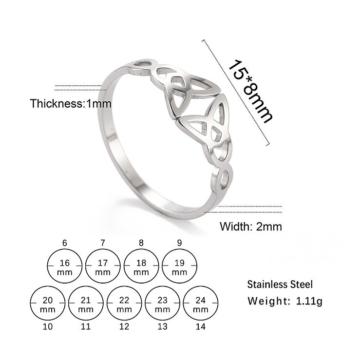 Hip-Hop Simple Style Solid Color Titanium Steel Rings In Bulk