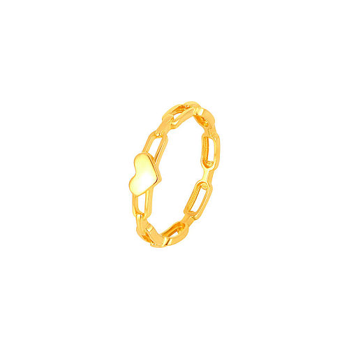 Retro-Ringe in Herzform mit Titanstahlbeschichtung, 18 Karat vergoldet
