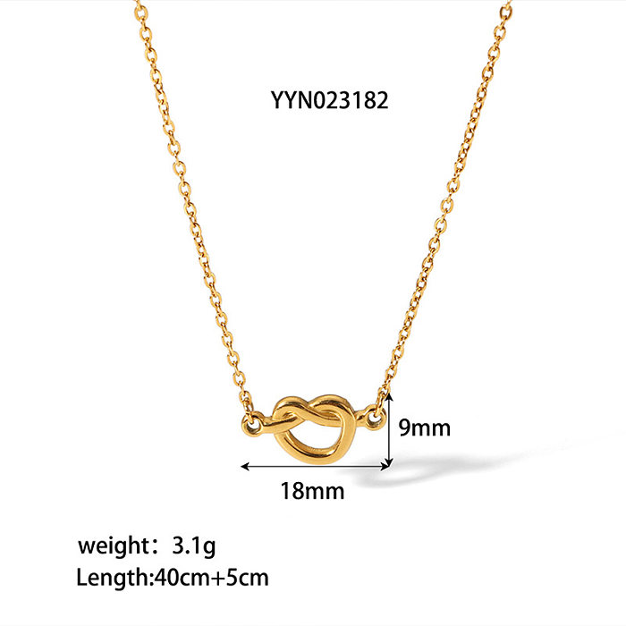 Simple Style Heart Shape Stainless Steel Titanium Steel Bracelets Necklace