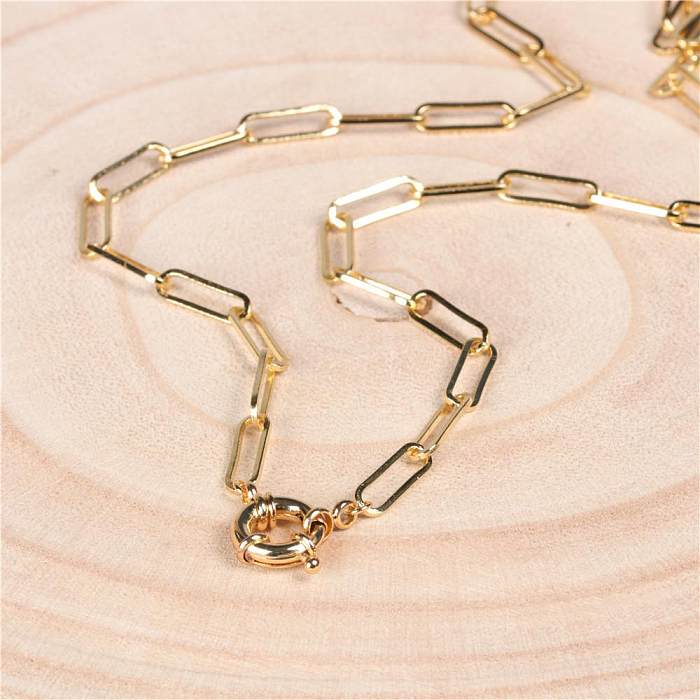 New Fashion Clavicle Thick Chain Hip-hop Punk Style Multi-layer Necklace Copper Gold-plated Chain