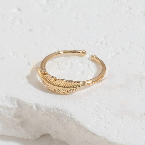 Elegant Luxurious Solid Color Copper Plating Inlay Zircon 14K Gold Plated Open Rings