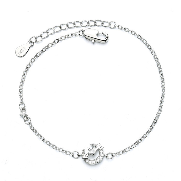 Bracelets en Zircon avec incrustation de cuivre, style simple, étoile, lune, flèche
