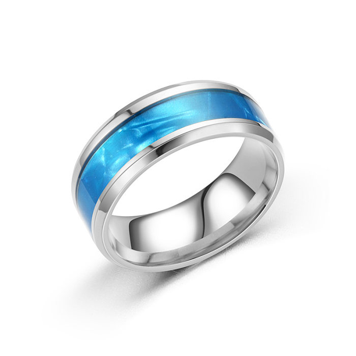 Wholesale Fashion Titanium Steel Micro-inlaid Dripping Oil Couple Ring jewelry