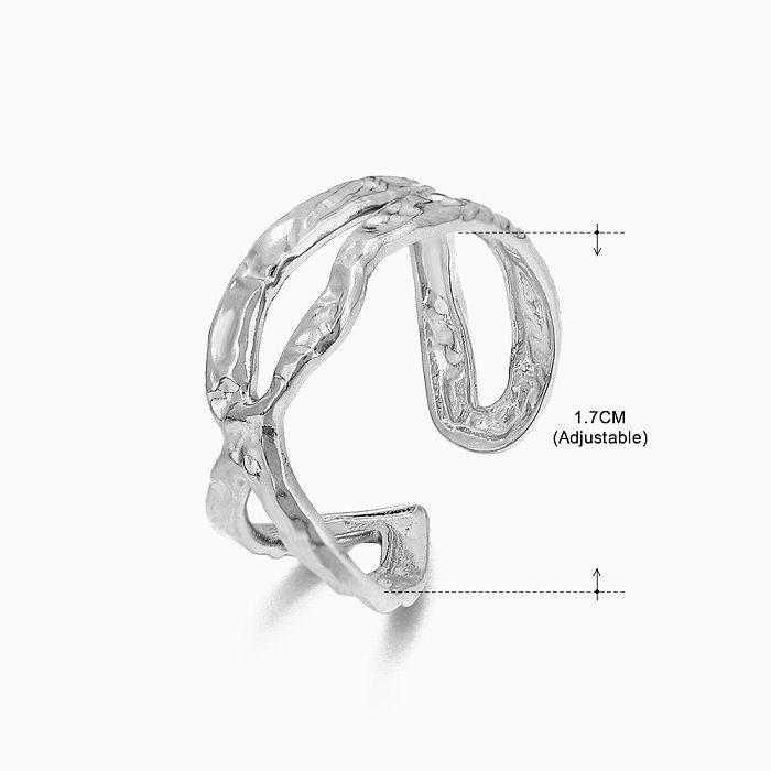 Elegante streetwear estrela lua chapeamento de aço inoxidável anéis abertos