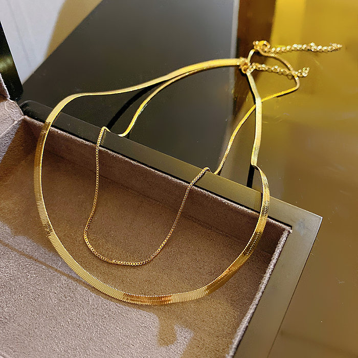 Simple Style Round Titanium Steel Copper Inlay Zircon Pendant Necklace