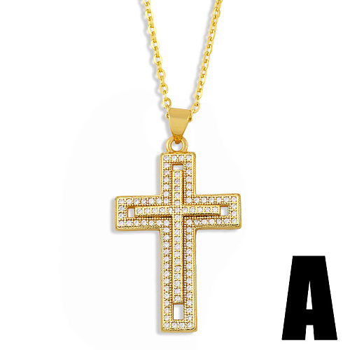 Collier Hip Hop Simple Croix Diamant