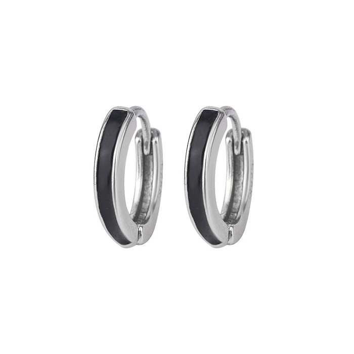 1 Pair Simple Style Commute U Shape Epoxy Copper Hoop Earrings