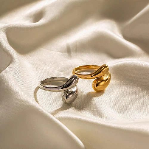 Anéis abertos com revestimento de cobre de cobra de cor sólida estilo vintage