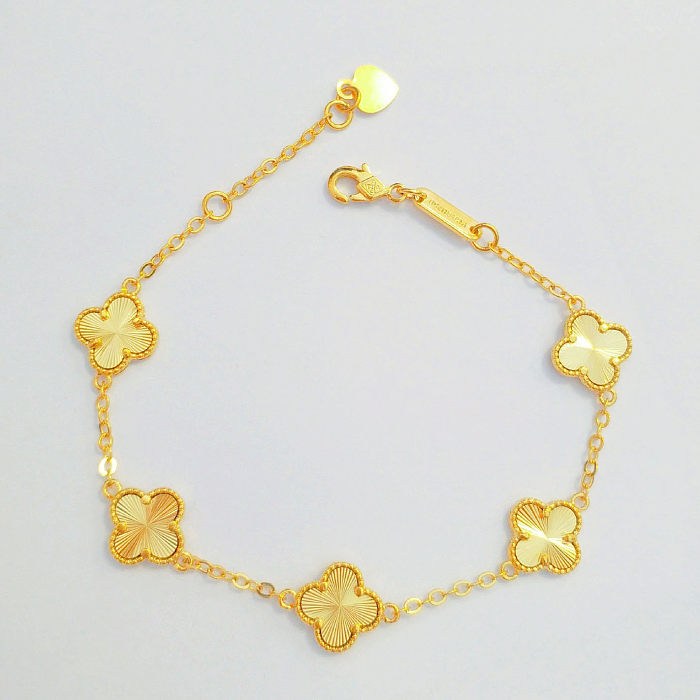 Elegant Geometric Solid Color Brass Plating Gold Plated Bracelets