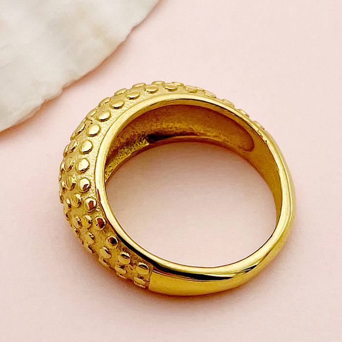 Simple Style Commute Spot Stainless Steel Polishing Plating Gold Plated Rings