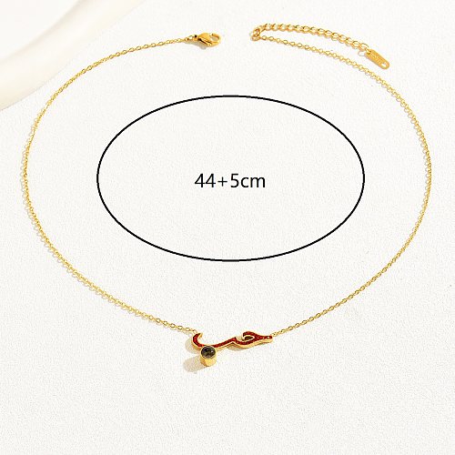 Vacation Romantic Simple Style Love Letter Copper 18K Gold Plated Zircon Necklace In Bulk