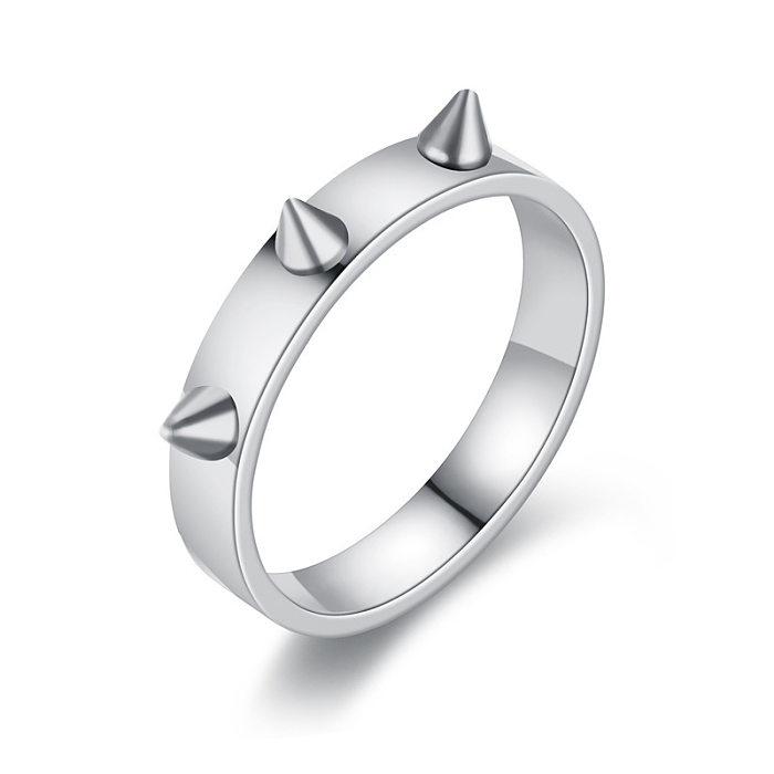 Wholesale Hip-hop Nail Tip Geometric Titanium Steel Anti-wolf Ring jewelry