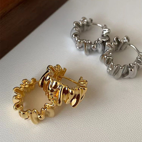 1 Paar Ohrringe im klassischen Stil mit runder Kupfervergoldung