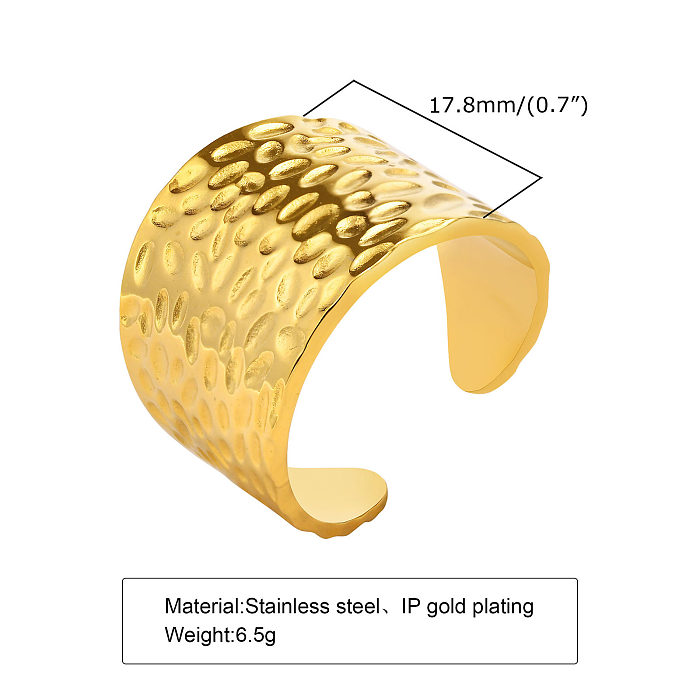 Simple Style Solid Color Stainless Steel Irregular Plating Open Ring 1 Piece