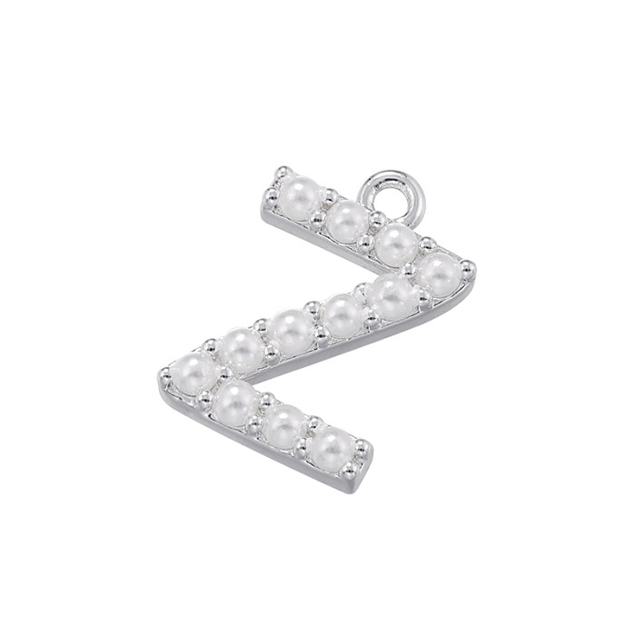 Casual Elegant Simple Style Letter Copper Plating Inlay Artificial Pearls 18K Gold Plated Charms