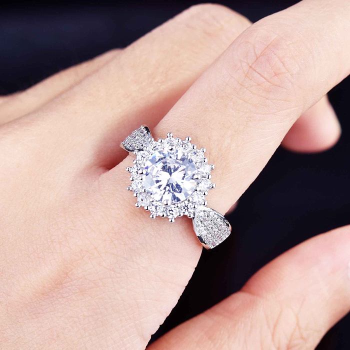 Exquisite Gypsophila Micro-inlaid Zircon Ring Fashion Wedding Ring Accessories