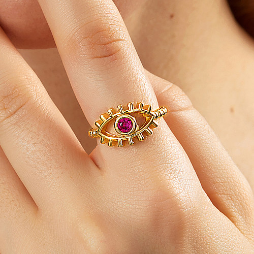 INS Style Princess Basic Eye Kupferbeschichtung, eingelegter Zirkon, vergoldete Ringe