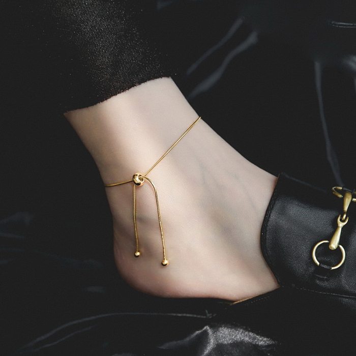 Simple Style Solid Color Titanium Steel Bracelets Anklet Necklace