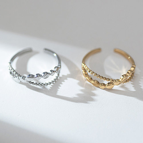 Anéis de aço inoxidável folheados com anel aberto de aço inoxidável de cor sólida fashion